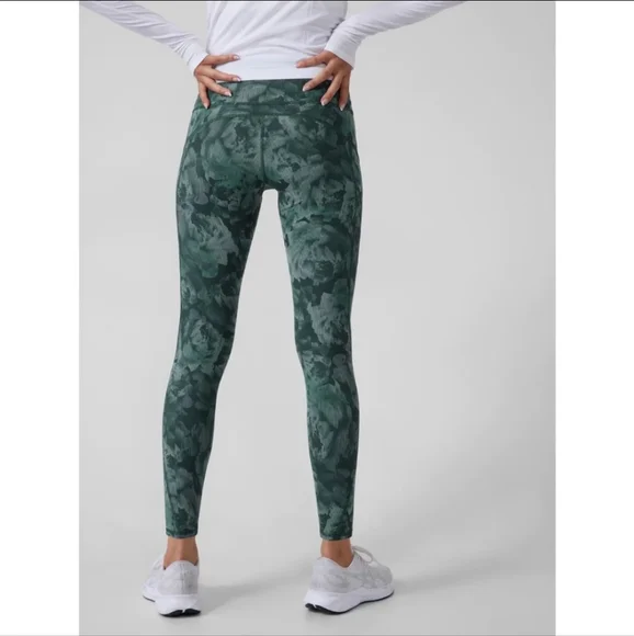 Athleta Leggings Rainier Printed Tight Spliced Floral Minimalistic XS - Picture 2 of 12